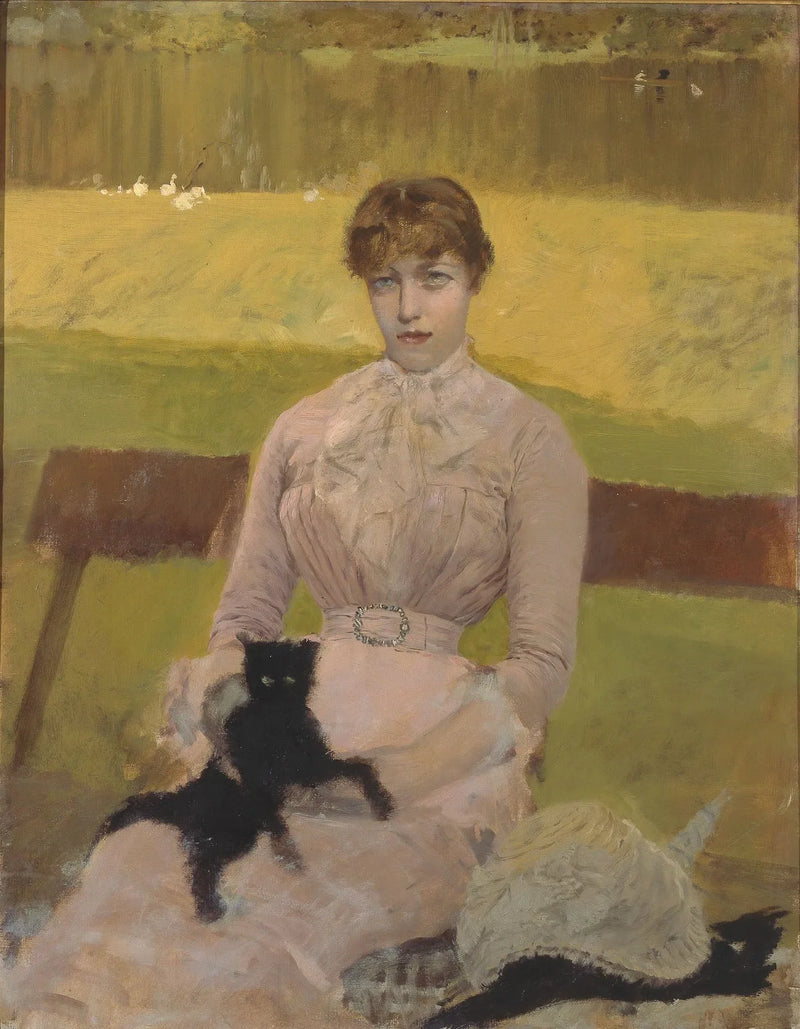 Donna con il gattino nero - Giuseppe De Nittis