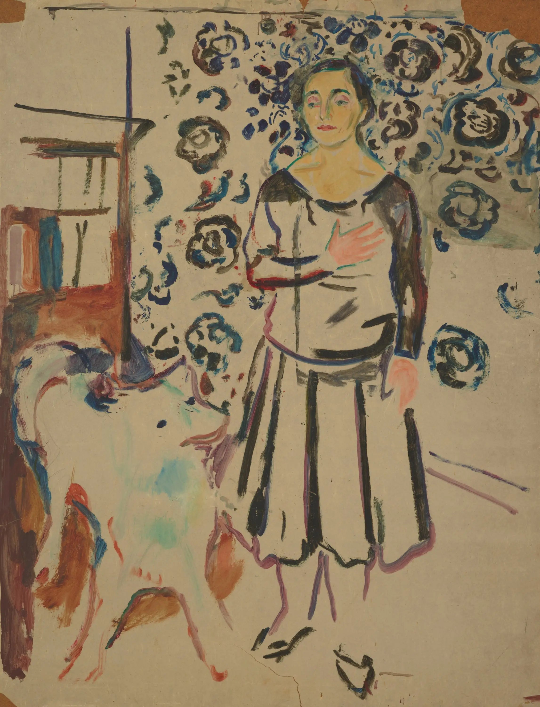 Reproduction du tableau « Femme au samoyède - Edvard Munch » par Alpha Reproduction en peinture à l’huile