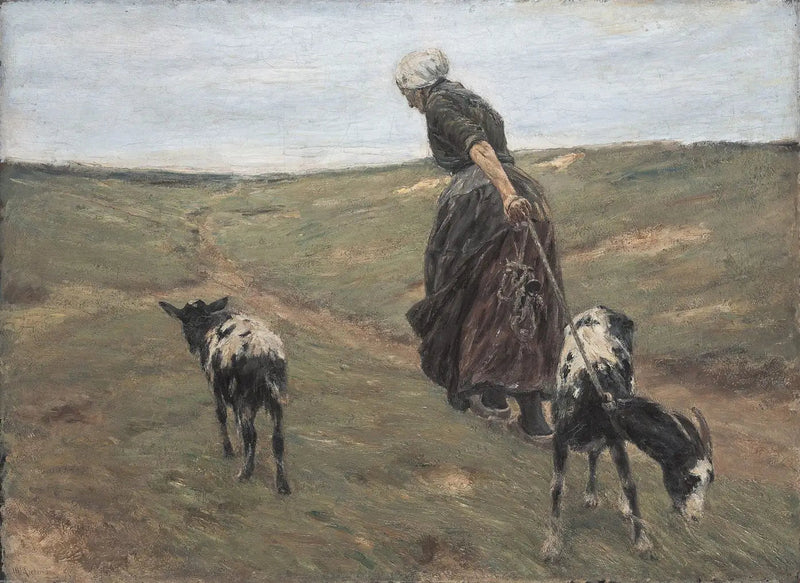 Donna con capre nelle dune - Max Liebermann