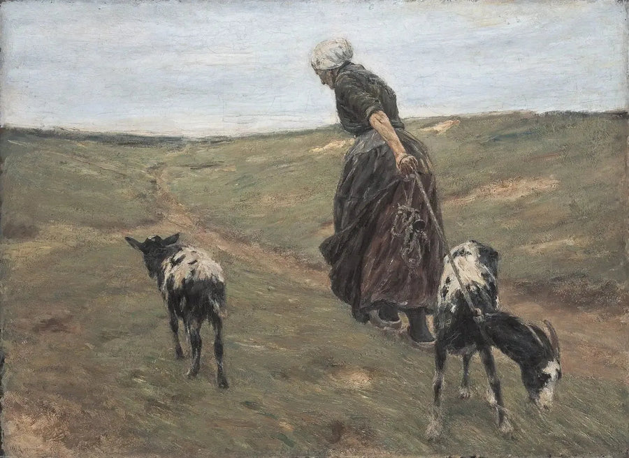 Donna con capre nelle dune - Max Liebermann