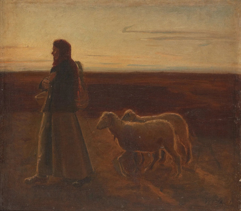 Donna con pecora - Michael Peter Ancher