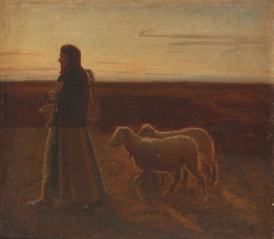 Donna con pecora - Michael Peter Ancher