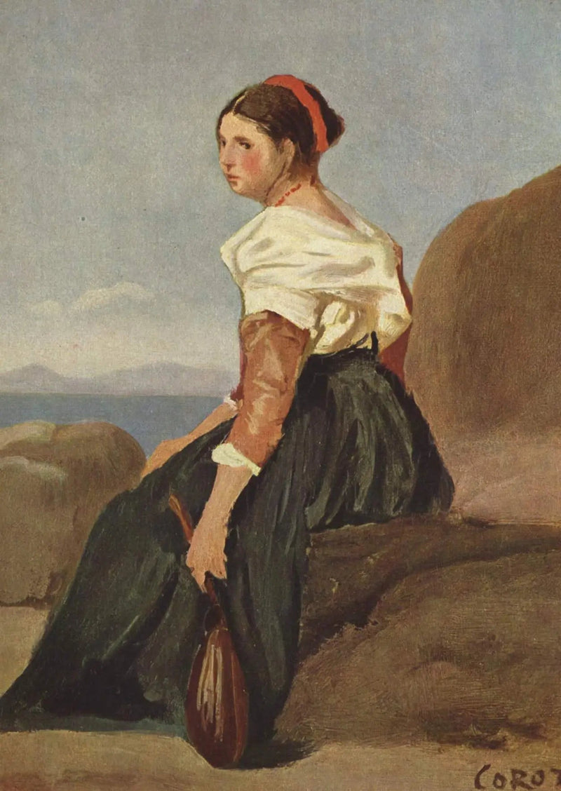 Donna con mandolino - Jean-Baptiste Camille Corot