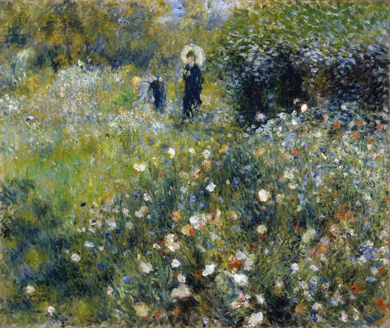 Donna con ombrello in un giardino - Pierre-Auguste Renoir
