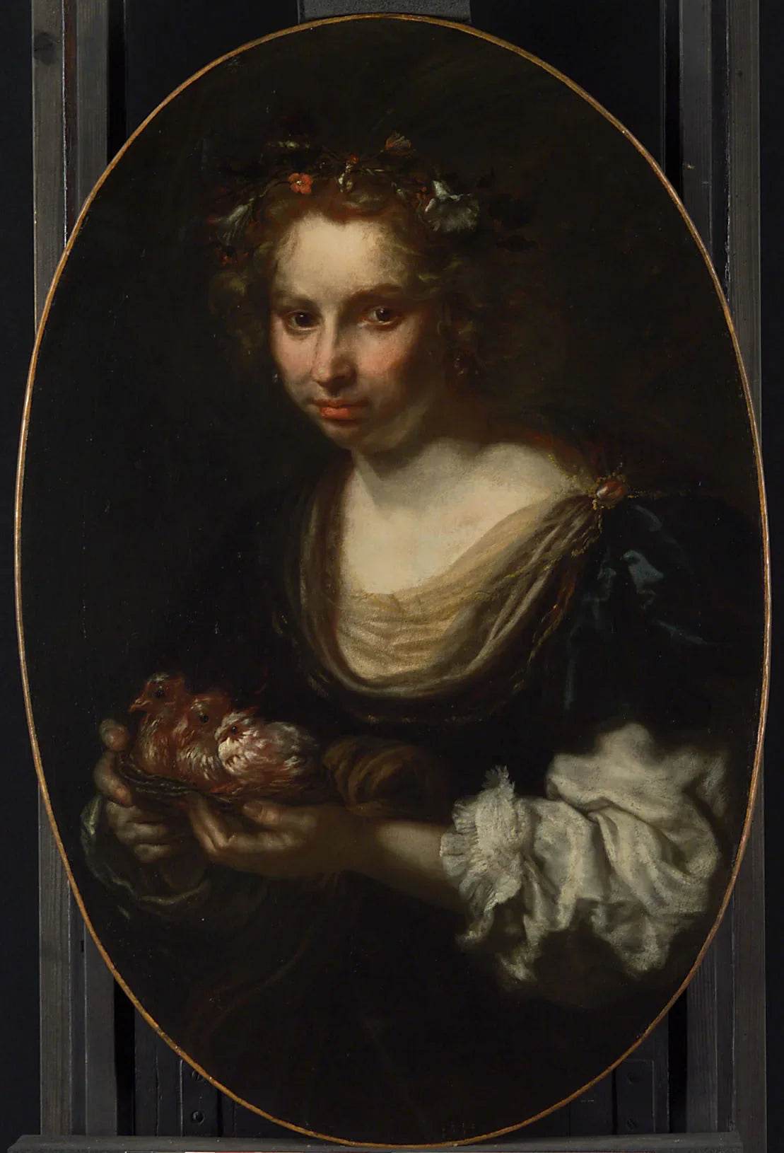 Femme avec un nid de colombes - Joachim von Sandrart image 1 tableau peint à l’huile sur toile