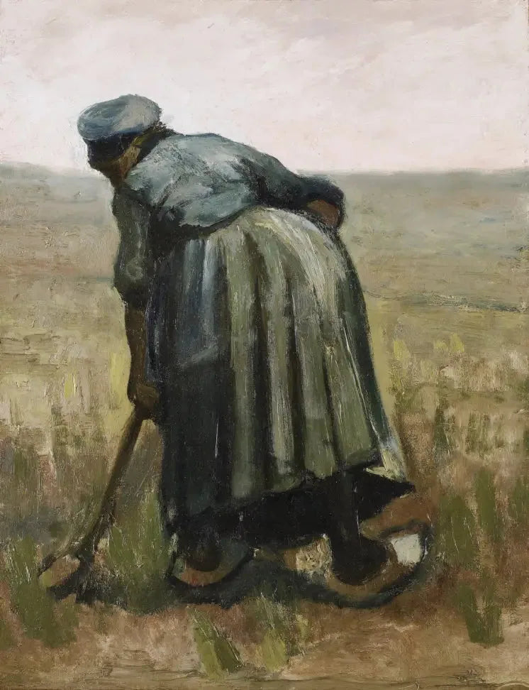Femme avec une bêche, vue de dos - Vincent van Gogh image 1 copie de tableau peinte à la main