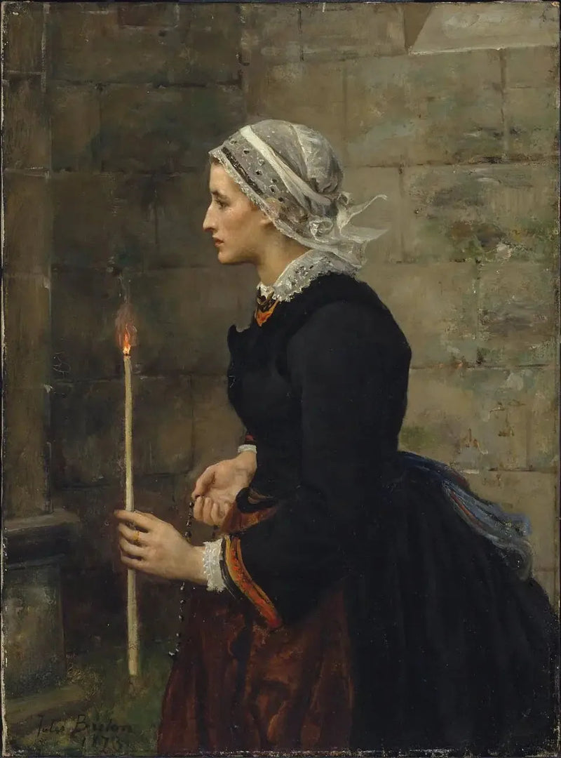 Donna con una candela sottile - Jules Breton