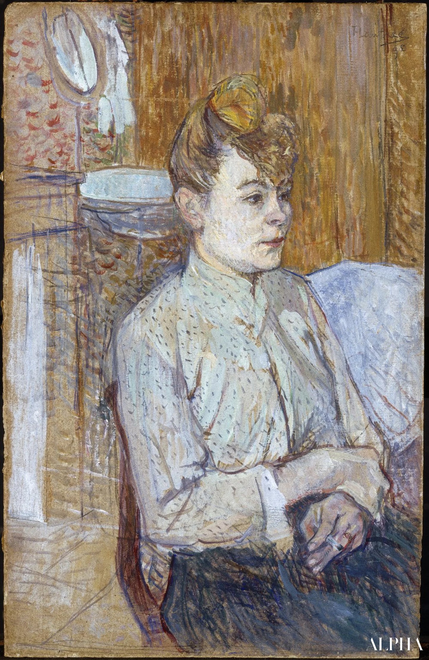 Donna con una sigaretta - Toulouse Lautrec - Riproduzioni di quadri e dipinti di alta gamma