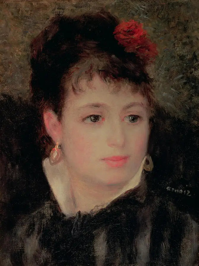 Donna con una rosa nei capelli - Pierre-Auguste Renoir