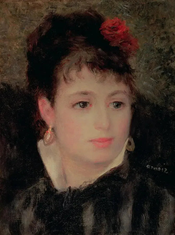 Donna con una rosa nei capelli - Pierre-Auguste Renoir