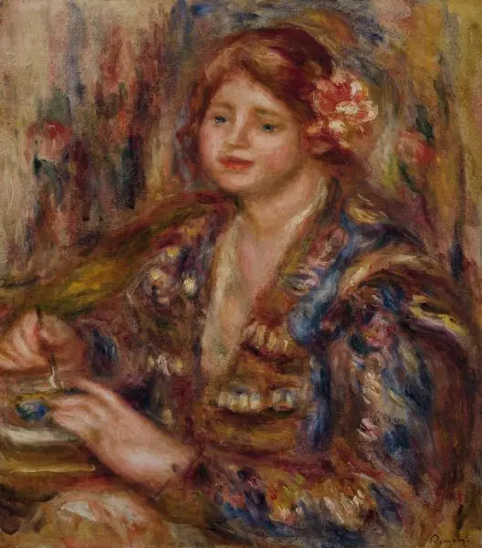 Donna con una rosa - Pierre-Auguste Renoir