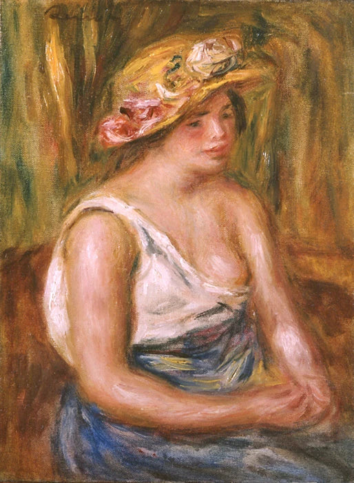 Donna con cappello di paglia - Pierre-Auguste Renoir