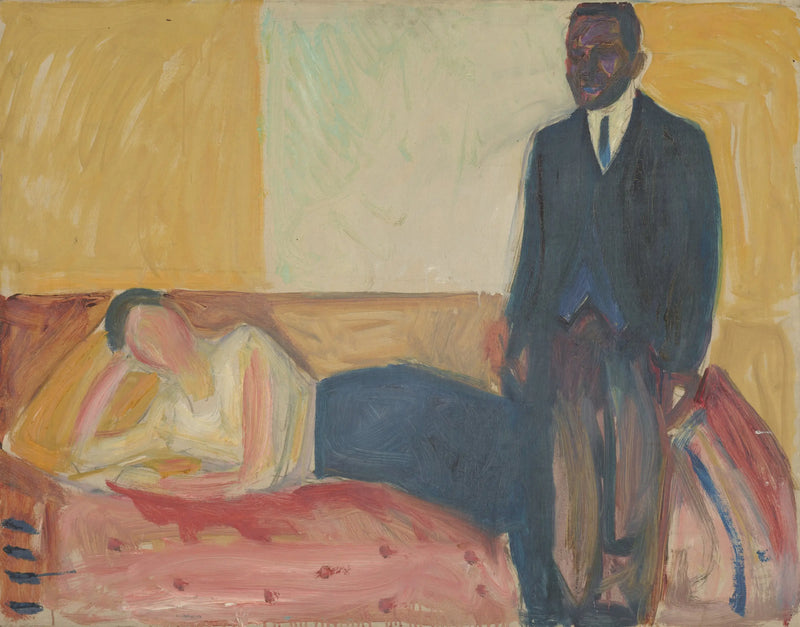 Donna sdraiata e Africana in piedi - Edvard Munch