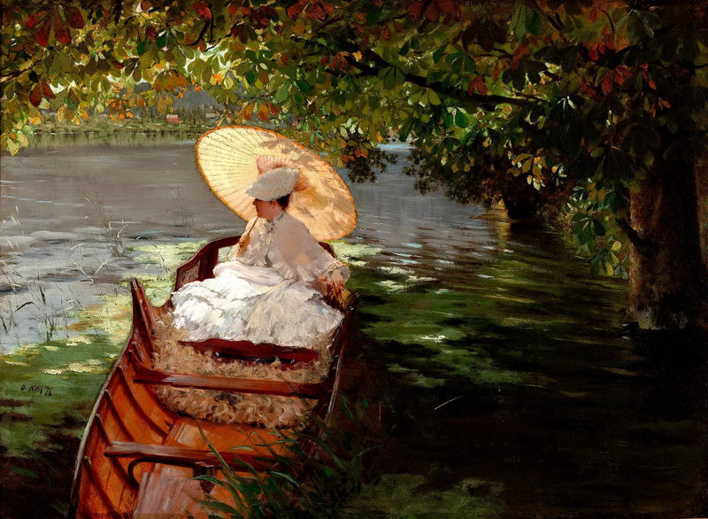 Donna in una barca - Giuseppe De Nittis