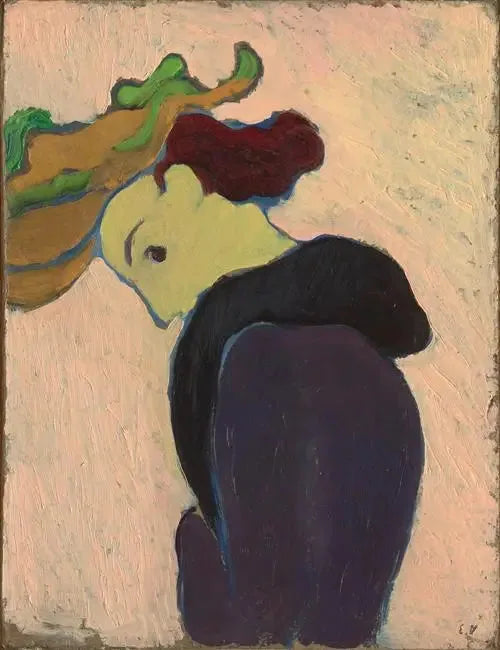 Donna di profilo con cappello verde - Édouard Vuillard