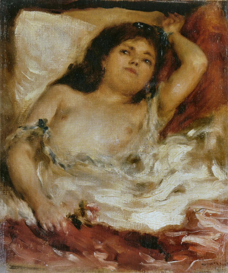 Donna semi-nuda sdraiata: la rosa - Pierre-Auguste Renoir