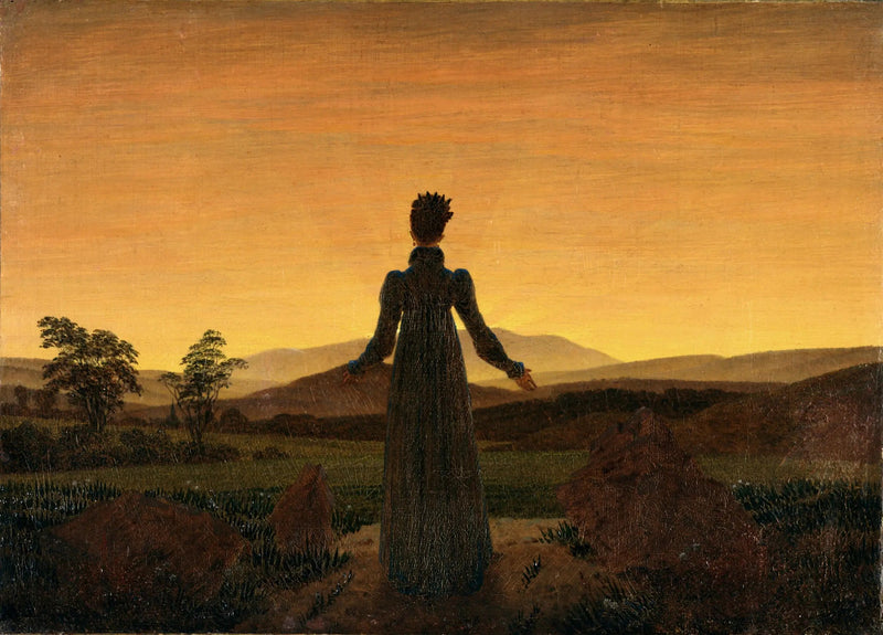 Donna davanti al tramonto - Caspar David Friedrich