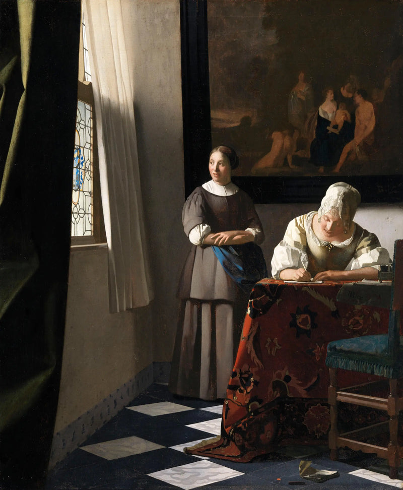Donna che scrive una lettera e la sua serva - Johannes Vermeer