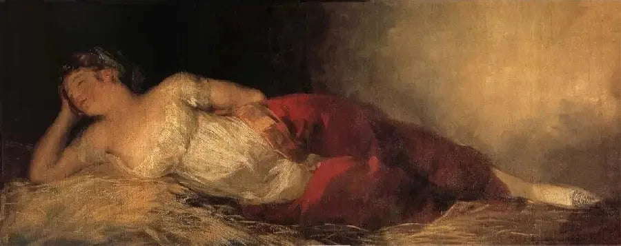Femme endormie - Francisco de Goya image 1 reproduction artisanale de tableau