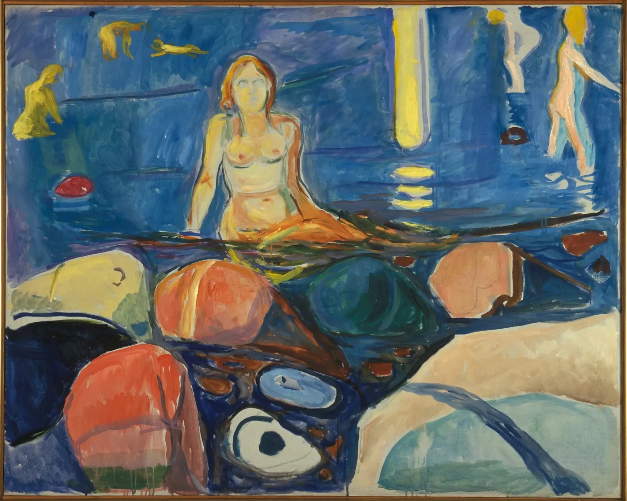 Femme et enfants se baignant - Edvard Munch image 1 reproduction artisanale de tableau