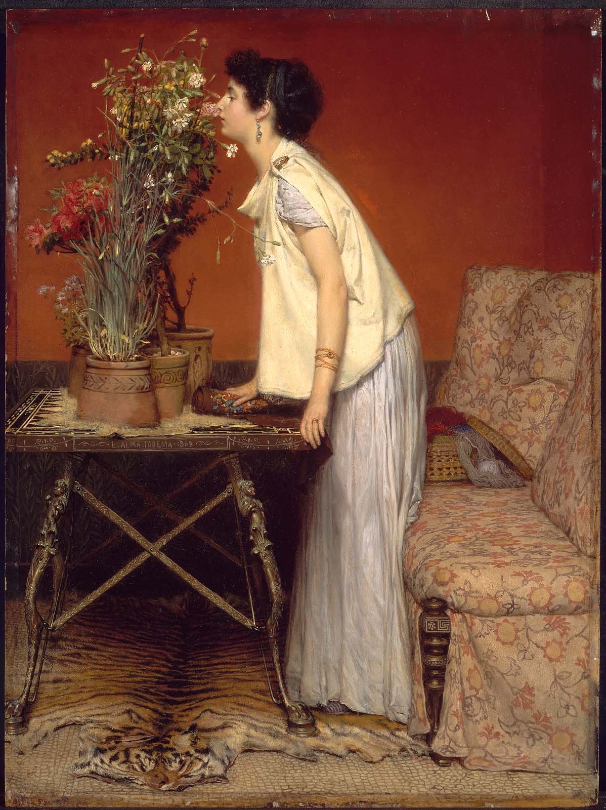 Femme et fleurs - Lawrence Alma-Tadema - Alpha Reproduction