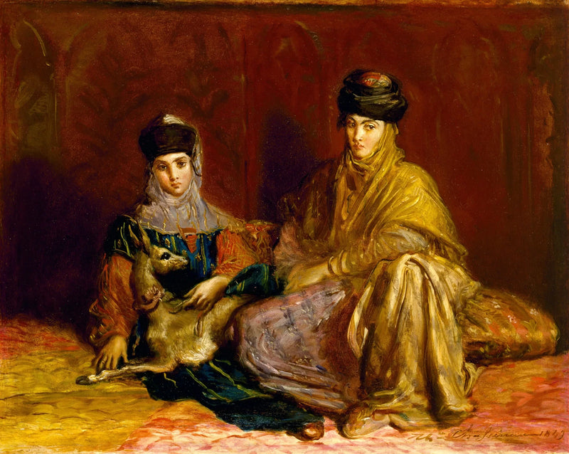 Donna e bambina di Costantin con una gazzella - Théodore Chassériau