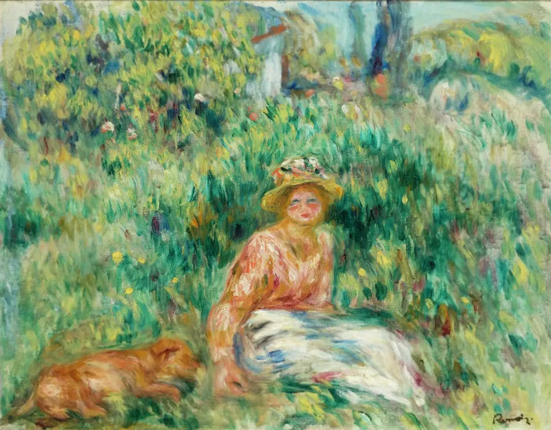 Donna e Rip nell'erba - Pierre-Auguste Renoir
