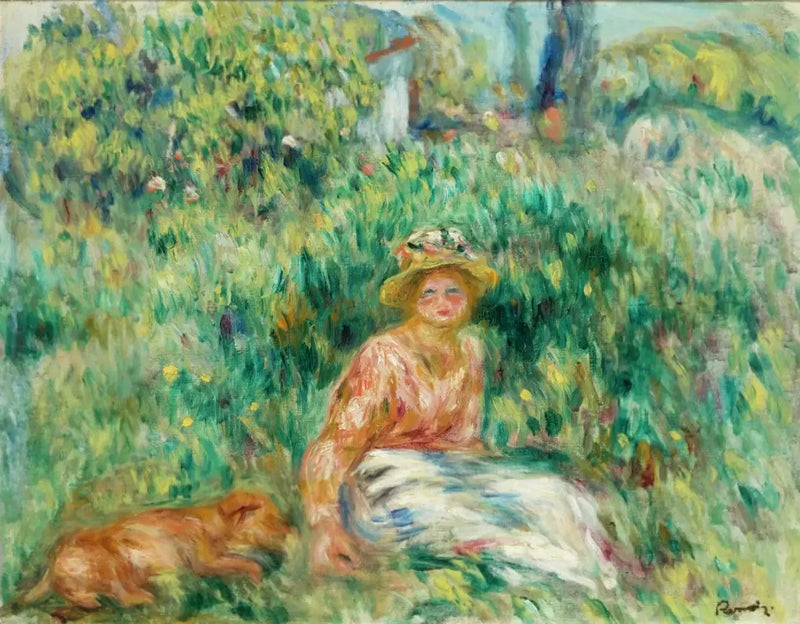 Donna e Rip nell'erba - Pierre-Auguste Renoir