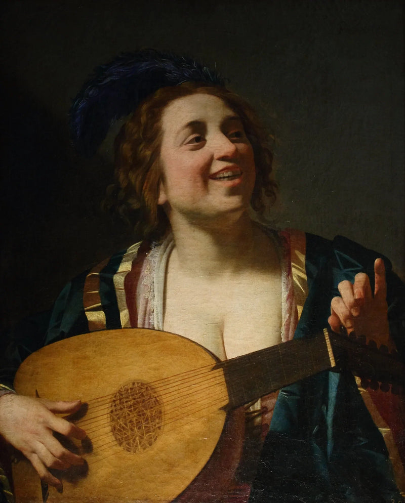 Donna che suona il liuto - Gerrit van Honthorst