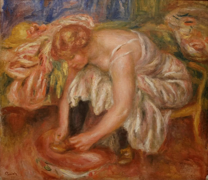 Donna che allaccia le sue scarpe - Pierre-Auguste Renoir