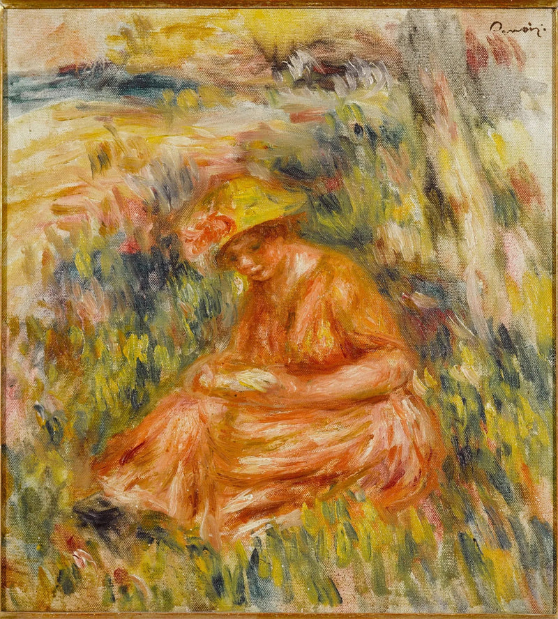Donna che legge in un paesaggio - Pierre-Auguste Renoir