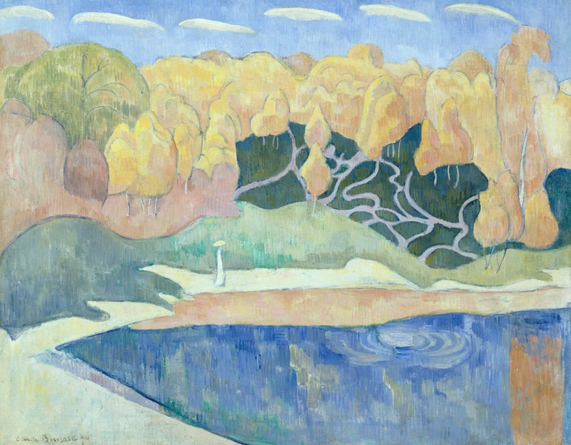 Donna che cammina sulle rive dell'Aven - Émile Bernard