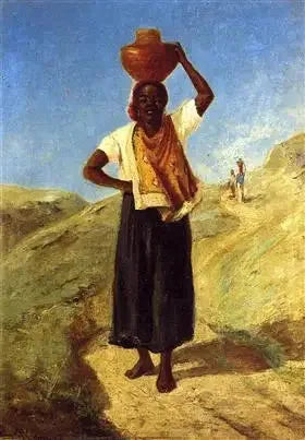 Donna Nera che porta una brocca sulla testa - Camille Pissarro