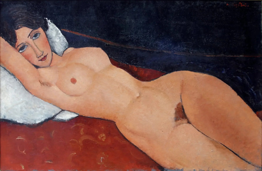 Donna nuda sdraiata su un cuscino - Amedeo Modigliani