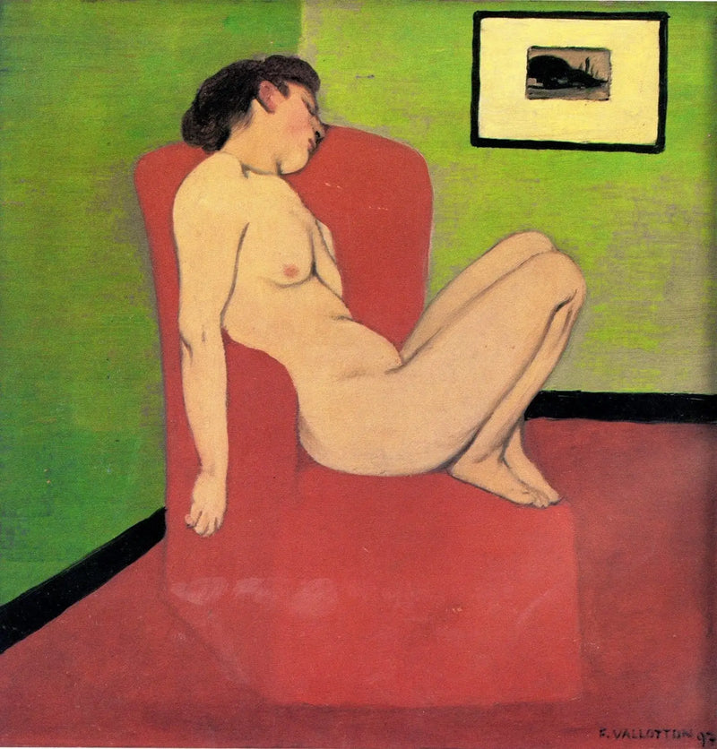 Donna nuda seduta su una poltrona - Félix Vallotton