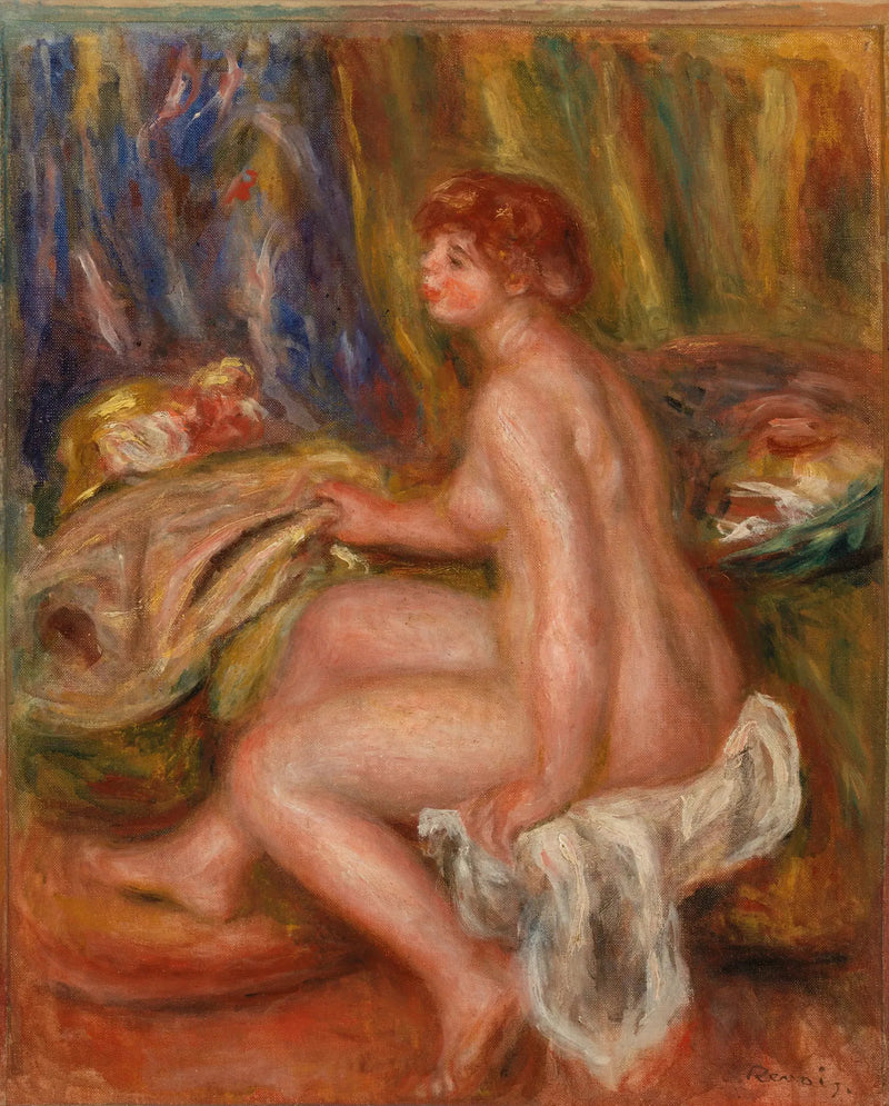 Donna nuda seduta, vista di profilo - Pierre-Auguste Renoir
