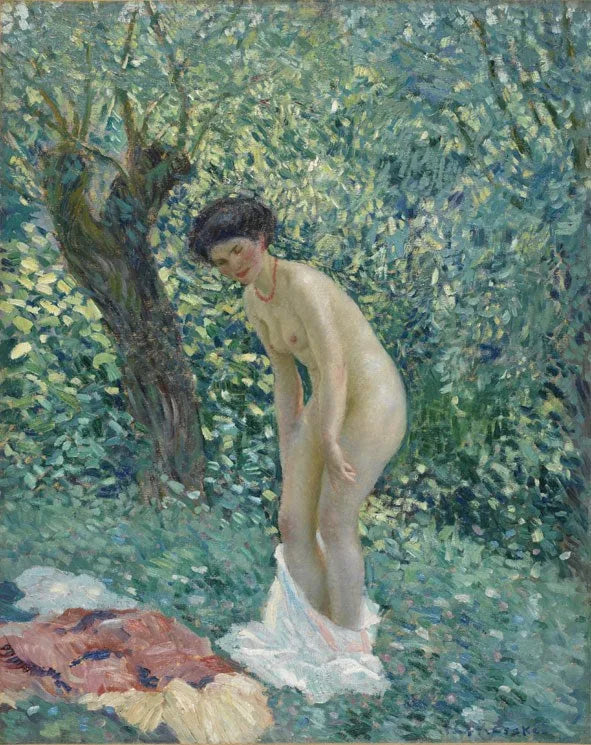 Donna nuda in un sottobosco - Frederick Carl Frieseke