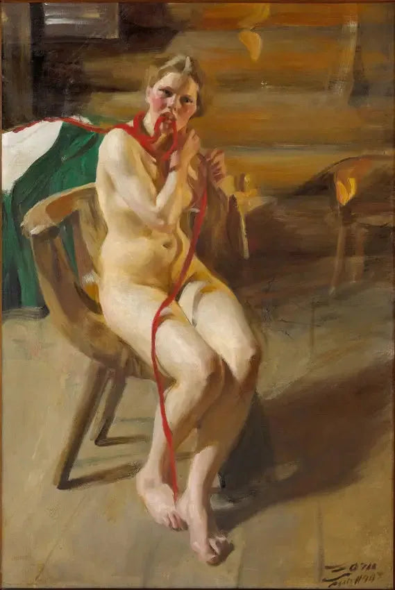 Donna nuda che si dipinge i capelli - Anders Zorn