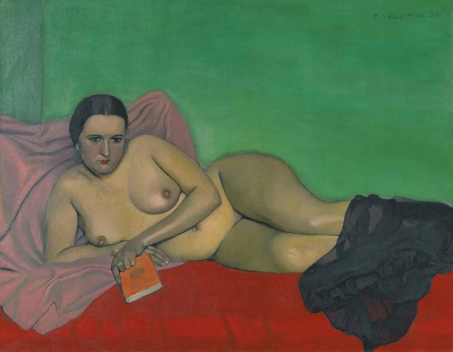 Donna nuda che tiene un libro - Félix Vallotton