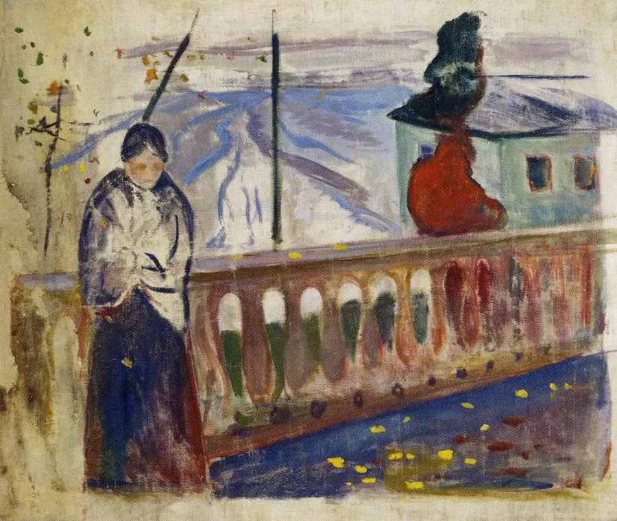 Donna vicino al parapetto - Edvard Munch