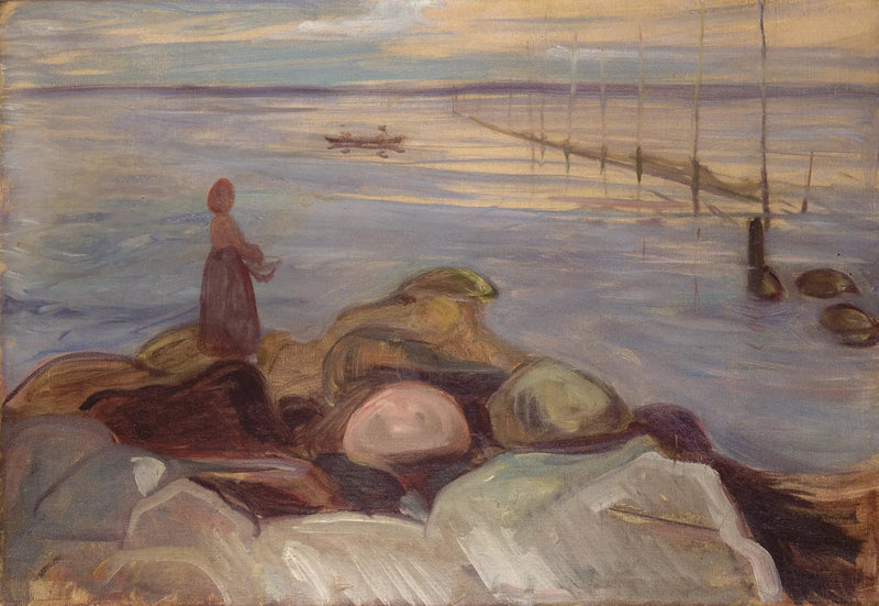 Donna vicino al mare ad Åsgardstrand - Edvard Munch