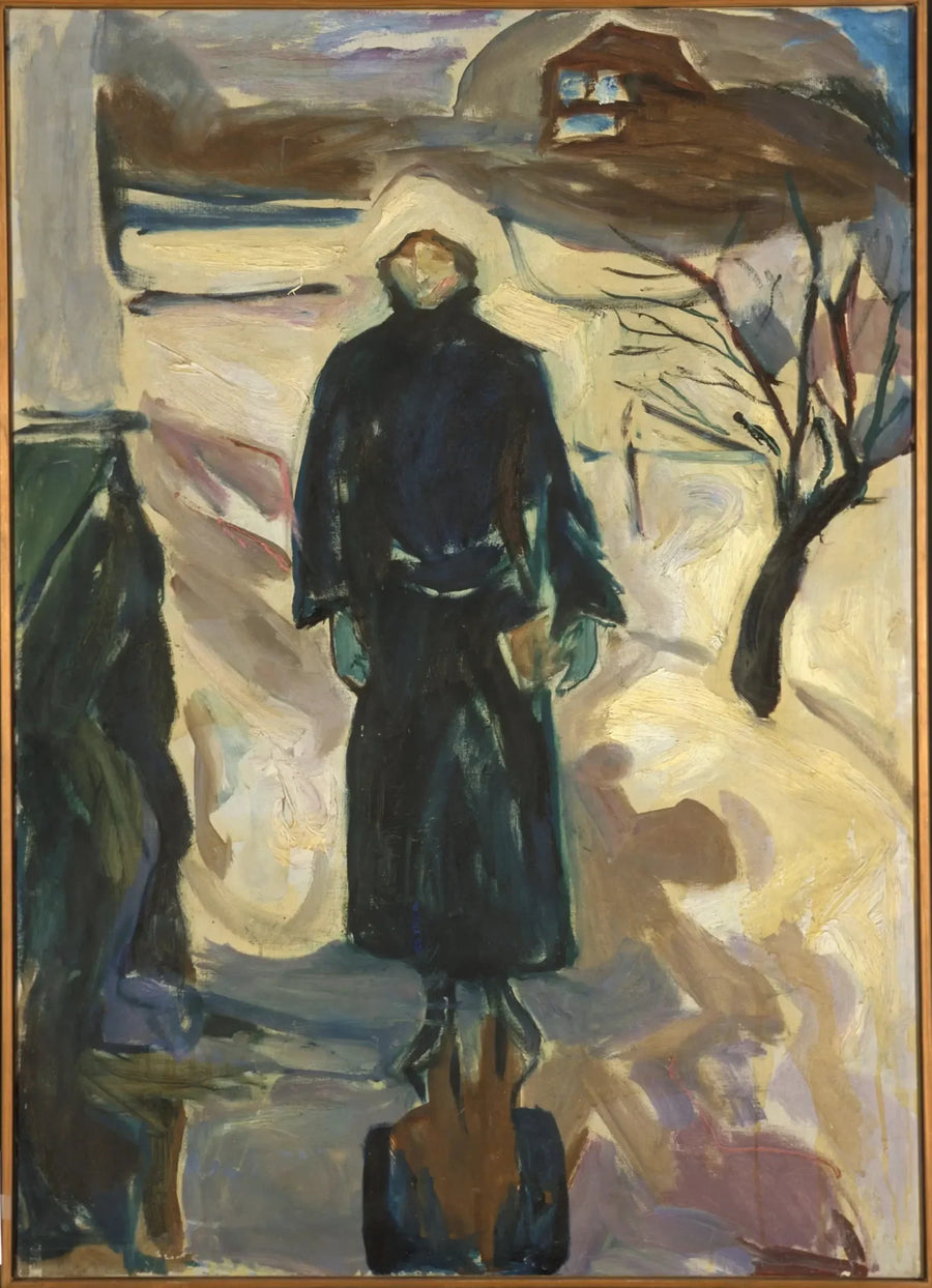 Donna vicino all'angolo della casa - Edvard Munch