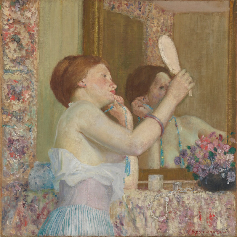 Donna che si guarda allo specchio - Frederick Carl Frieseke