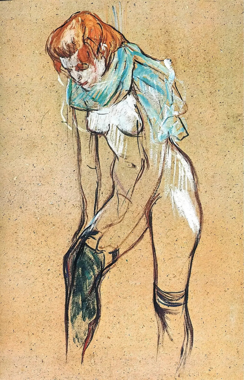 Donna che tira la sua calza - Henri de Toulouse-Lautrec