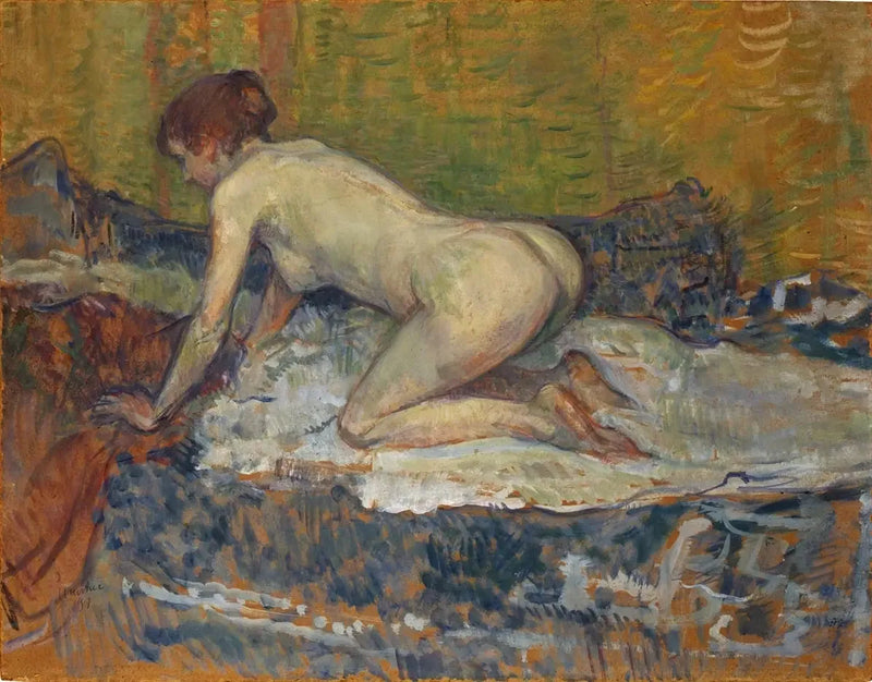 Donna rossa nuda accovacciata - Henri de Toulouse-Lautrec