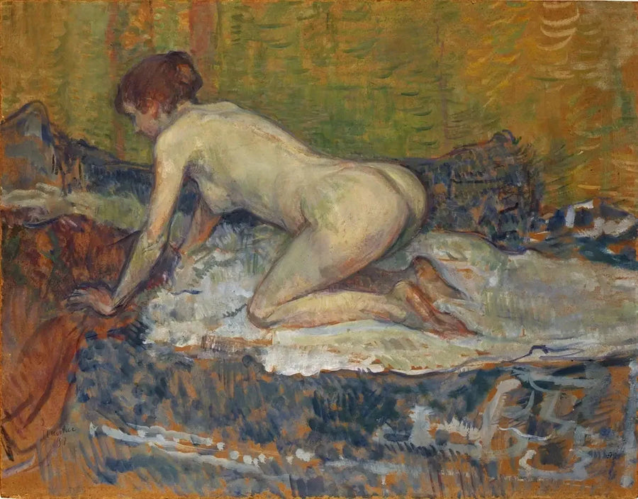 Donna rossa nuda accovacciata - Henri de Toulouse-Lautrec