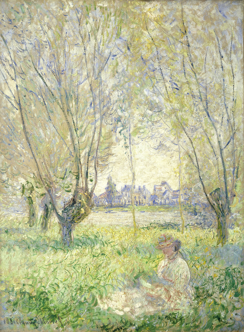Donna seduta sotto i salici (W613) - Claude Monet