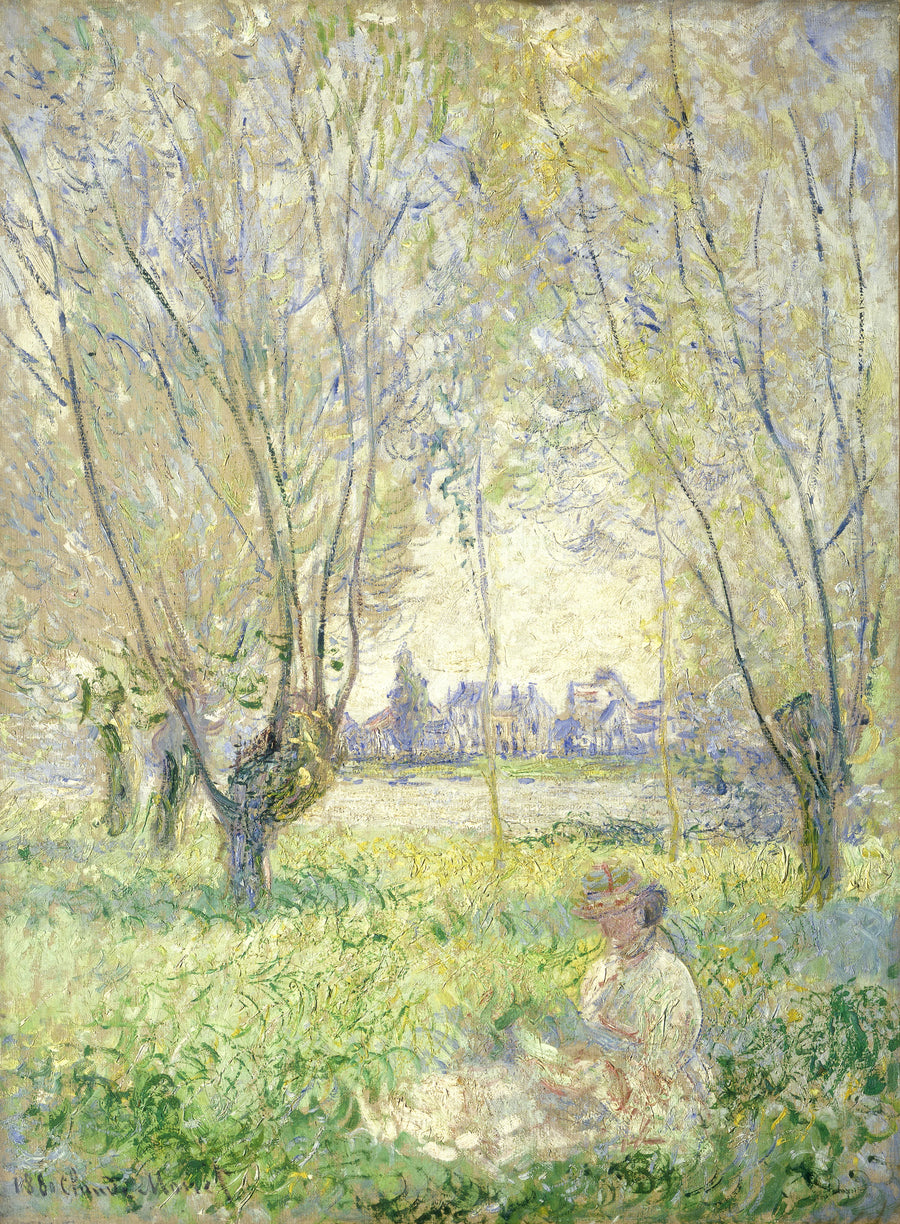 Donna seduta sotto i salici (W613) - Claude Monet