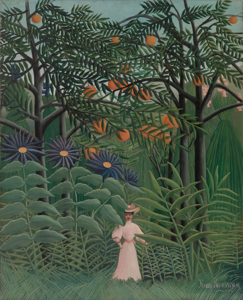 Donna che passeggia in una foresta esotica - Henri Rousseau