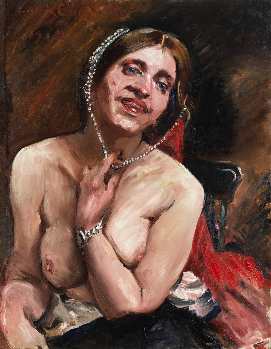 Donna seminuda su una sedia. (Attrice Gertrud Eysoldt) - Lovis Corinth